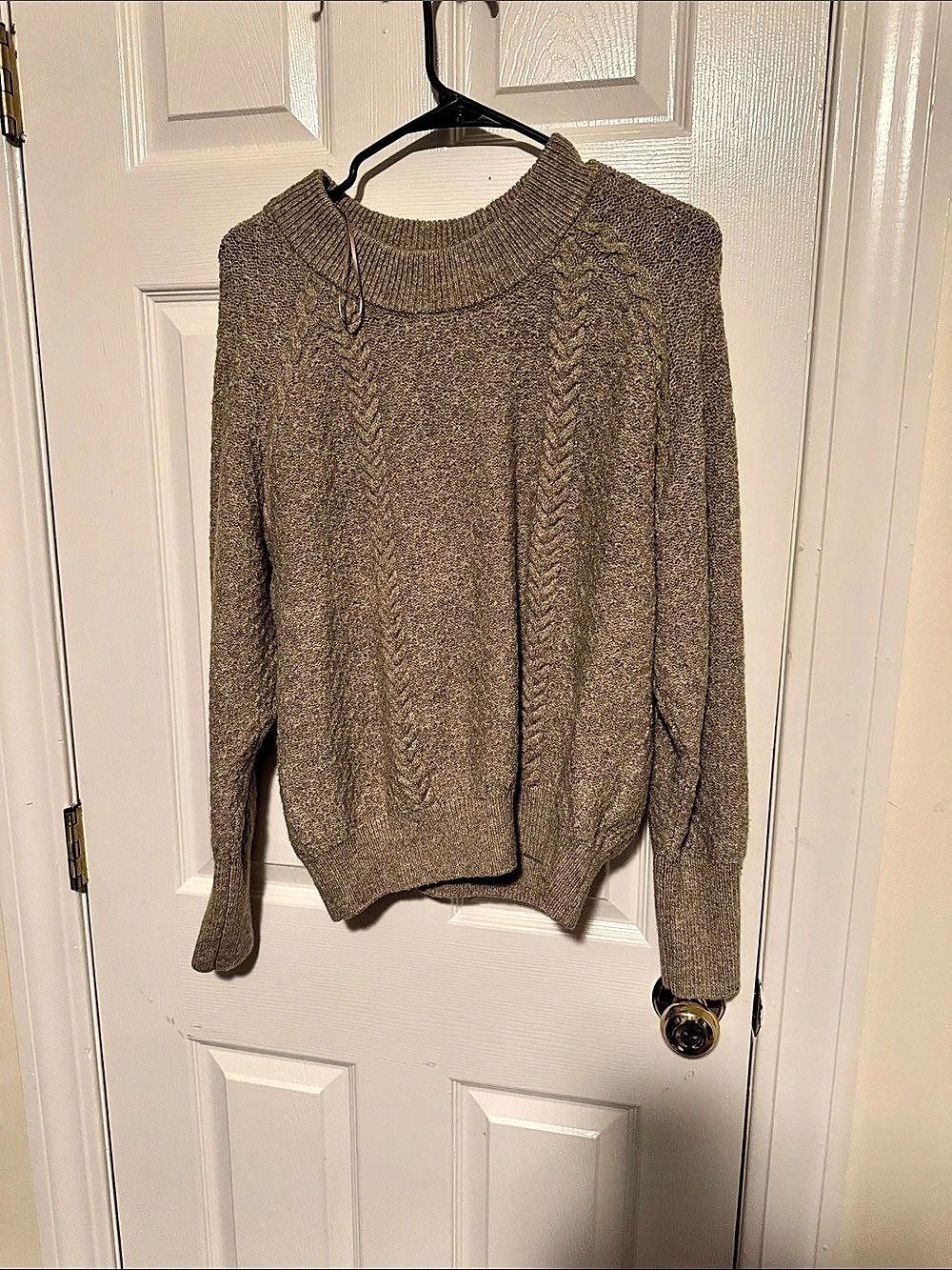 Pink Rose Crew Neck Sweater in Brown Size Small
